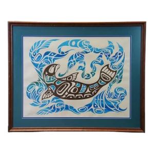 1991 Tresham Gregg Seal in Water Mystical Blend Silk Screen Print 30", Framed