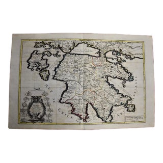 Southern Greece: A Large 17th Century Hand-Colored Map by Sanson and Jaillot, 1692 For Sale
