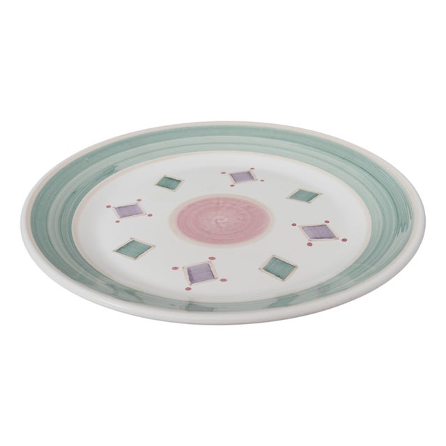 An Italian postmodern serving platter made by Sicilian ceramics manufacturer Caleca for their Belvidere pattern. Hand...