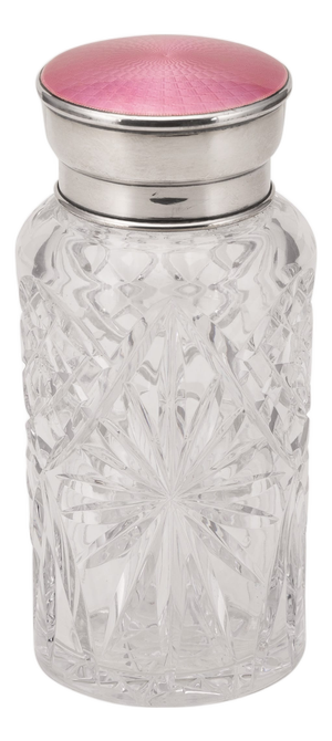 English Silver, Guilloché Enamel and Cut Crystal Jar, 1927