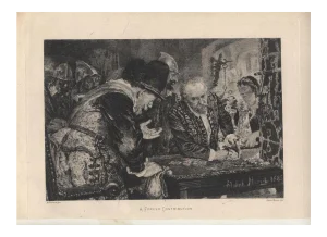 La Contribution Forcèe (A Forced Contribution) - by Adolph Menzel - 1885 1885