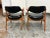 Mid 20th Century Mid Century Modern Walnut With Black Vinyl Arm Chairs, Pair For Sale - Image 5 of 12
