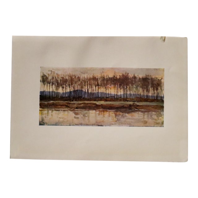 1905 Italian Original Print - Banks of the Arno in the Evening Glow - From Book Florence & Some Tuscan Cities (1905) For Sale