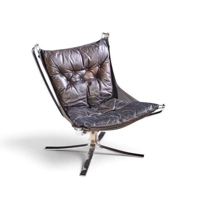 Sigurd Ressell for Vatne Møbler Mid Century Chrome Falcon Lounge Chairs - Pair For Sale - Image 12 of 12