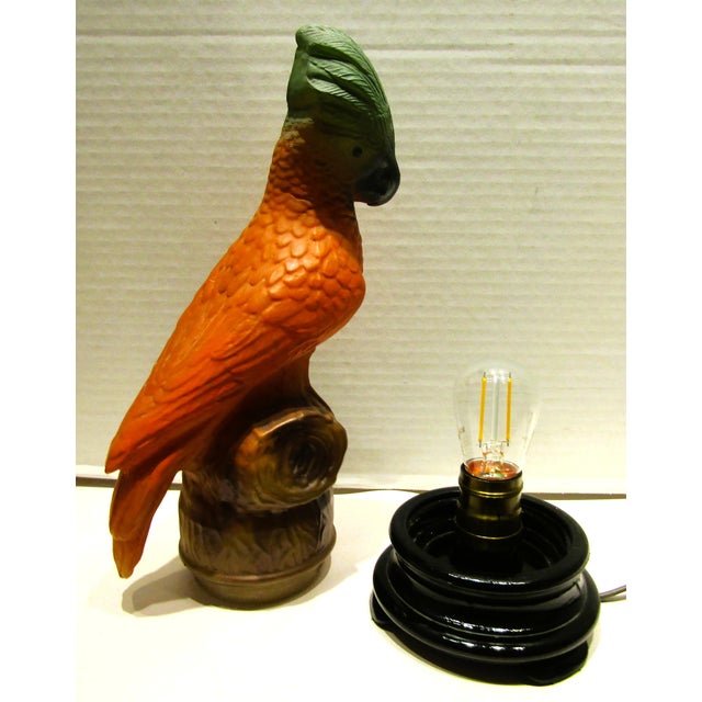 Rare Original Tiffin Art Deco Glass Parrot Lamp Circa 1930s For Sale - Image 13 of 13