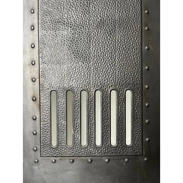 Vienna Secession Decorative Steel Fire Screen with 3 Folding Panels, Austria, 1900s For Sale - Image 4 of 10