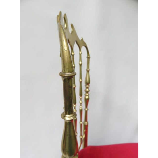 Metal Brass and Red Velvet Chiavari Chair, Italy, 1960s For Sale - Image 7 of 18