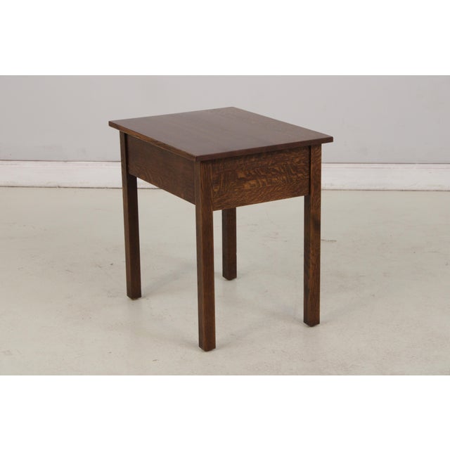 Pair Stickley Arts & Crafts Mission Oak Lamp Tables For Sale - Image 14 of 17