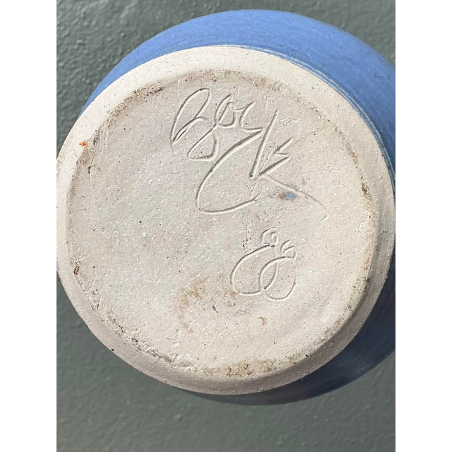 Sienna Vintage Original Studio Pottery Layered Glaze Vase For Sale - Image 8 of 12