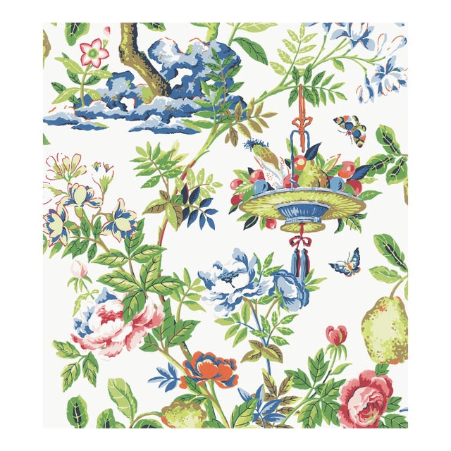 Sample - The House of Scalamandré Shantung Garden Removable Wallcovering, Bloom For Sale