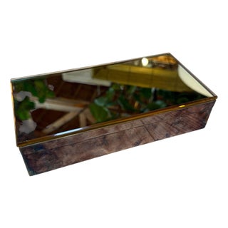 Vintage Italian Mirrored Metal Decorative Box For Sale