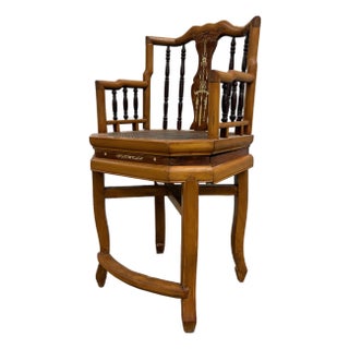 Antique Qing Style Asian Side Chair Hall Chair For Sale