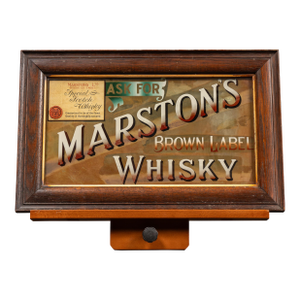 Early 20th Century Marston's Brown Label Whisky Framed Rog Sign