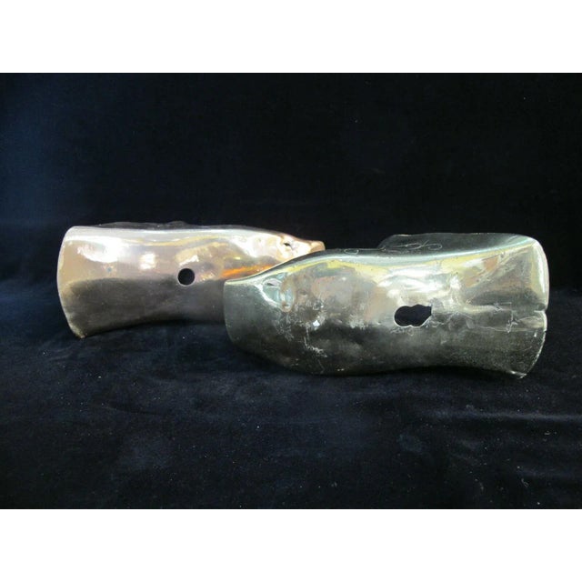 Late 18th Century Antique 19th Century Spanish Conquistador Brass Equestrian Etched Stirrup Shoes For Sale - Image 5 of 10