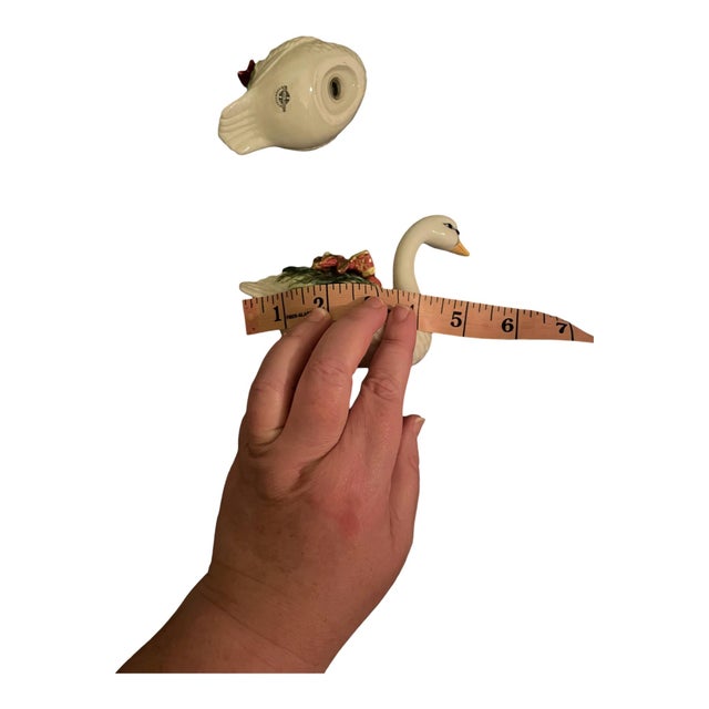 Vintage Y2k Fitz and Floyd Holiday Swan Christmas Salt and Pepper Shakers For Sale - Image 11 of 12