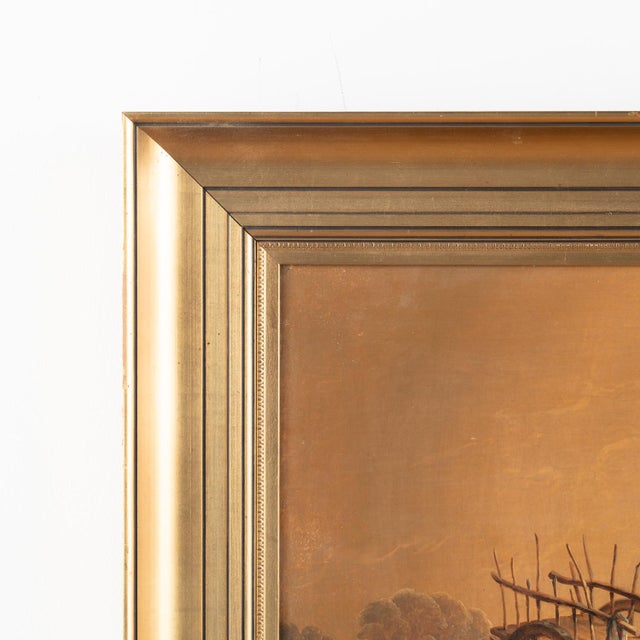 Original Oil on Canvas Landscape Painting of Cows and Cart, Circa 1870-90 For Sale - Image 4 of 11