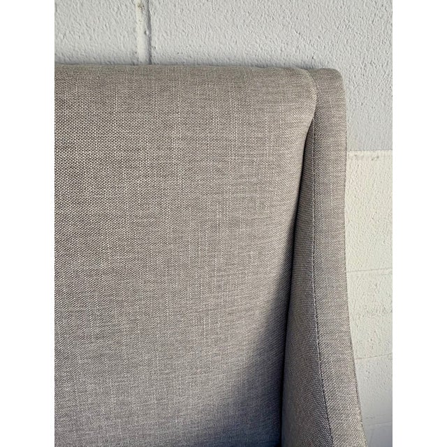 Transitional Gray Linen Lea Parsons Chair For Sale - Image 4 of 6