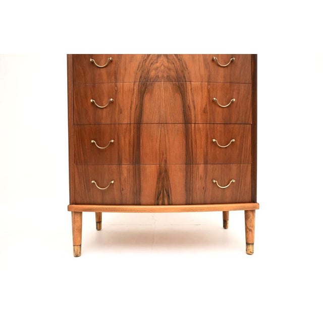 Vintage Danish Walnut and Brass Chest of Drawers, 1960s For Sale - Image 12 of 13