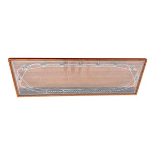 1920s Large Art Deco Lead Stain Glass Heavy Oak Window For Sale