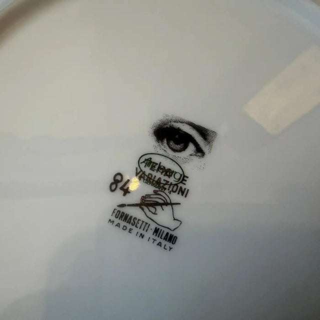 Four 1970s 26 Cm Porcelain Wall Plates Temi E Variazioni by Piero Fornasetti For Sale - Image 10 of 13