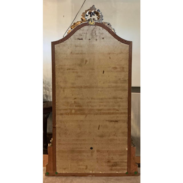 19th C Louis XV carved giltwood mirror. The floral crest is beautifully detailed. The base is 1.75" deep and designed to...