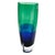 Glass Krosno Polish Art Glass Vase Green Over Blue Cased Modernist Form 11.5" For Sale - Image 7 of 14