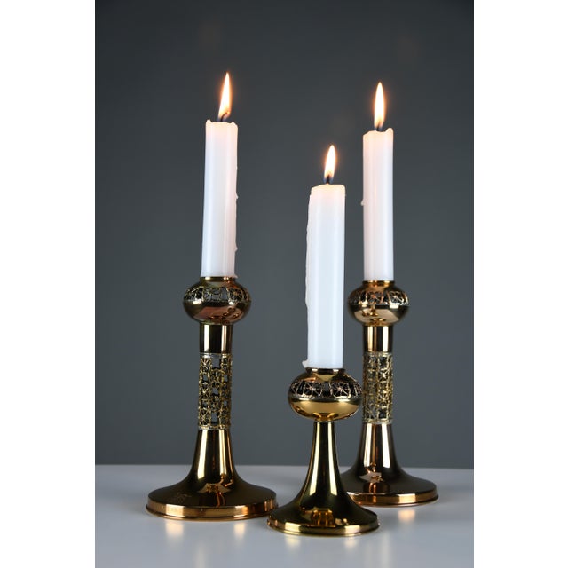 Vintage Scandinavian Modern Pitsi Copper Candlesticks by Pentti Sarpaneva for Turun Hopea, 1983, Set of 3 For Sale - Image 14 of 14