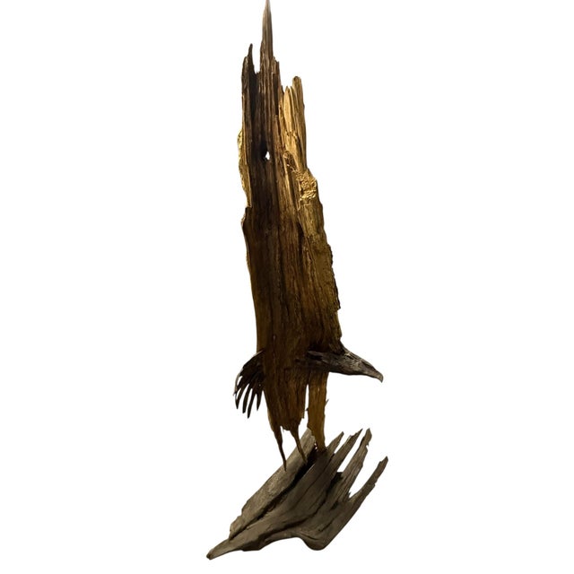 Wood Late 20th Century Monumental Lubomir Tomaszewski Signed Wood and Copper Bird Sculpture Seven Feet Tall For Sale - Image 7 of 18