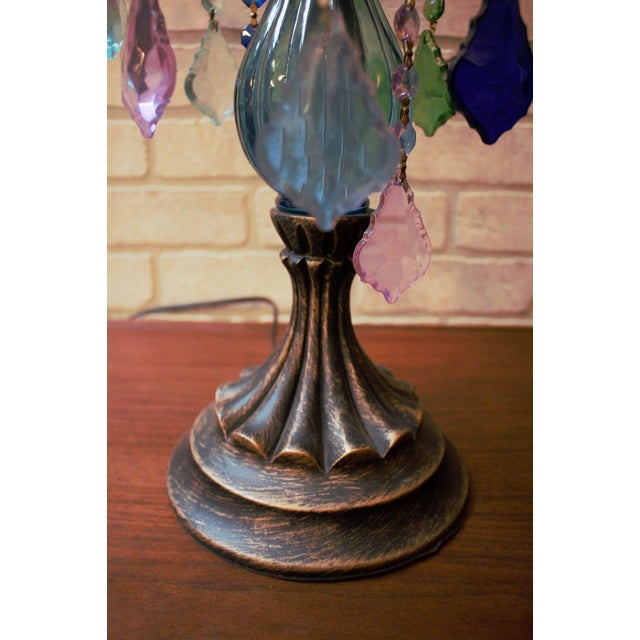 Gypsy Style Multicolored Bohemian Jeweled Crystal Candelabra Table Lamp