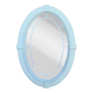 1990s White Nautical Coastal Rope Oval Wall Mirror