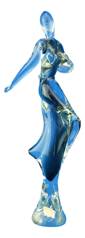 Large Sculpture of Stylized Woman in Smoked Sommerso Murano Glass by Franco Bottaro, 1920s