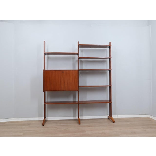 Teak Modular Wall Unit with Drop-Front Bar, 1950s For Sale - Image 6 of 16