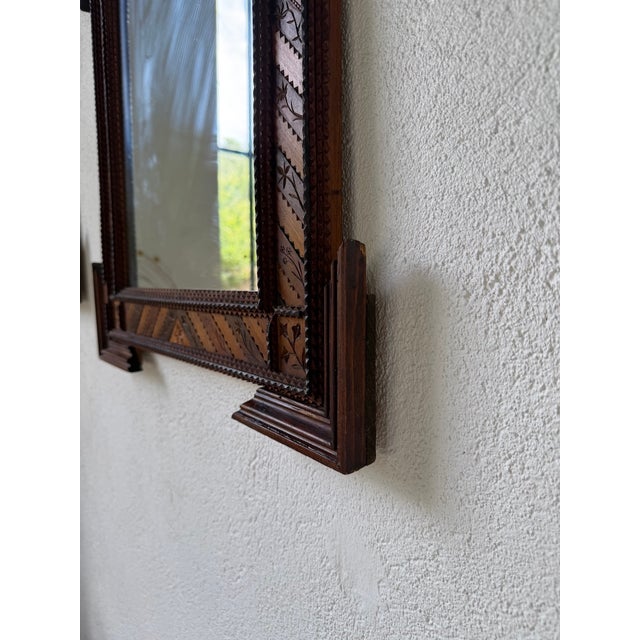 Tramp Art Style Wooden Mirrors, 1950s, Set of 2 For Sale - Image 15 of 18