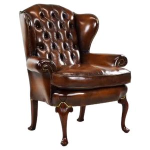 George II Brown Leather Armchair