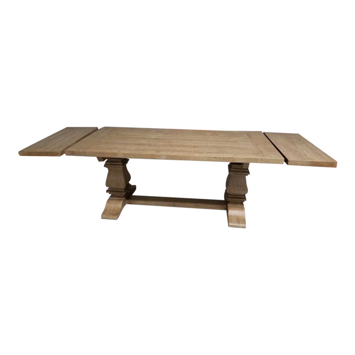 Rustic Restoration Hardware Salvaged Wood Trestle Rectangular Extension Dining Table Chairish