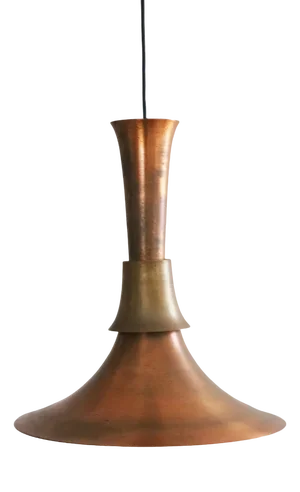 Copper Semi Pendulum Pendant Lamp by Bent Nordsted for Lyskaer Belysning, 1970s
