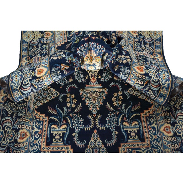 Hand-Knotted Kashan Rug in Cork Wool, 2000s For Sale - Image 10 of 12