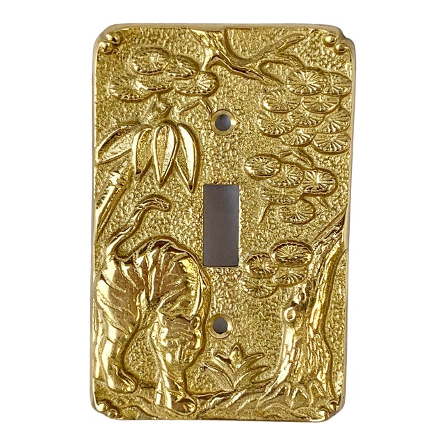 Vintage Brass Chinoiserie Light Switch Cover Chairish