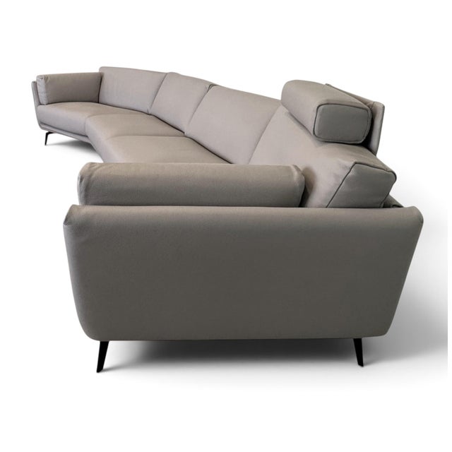 Gray Scan Design / Gamma Italian Leather Sofa For Sale - Image 8 of 13