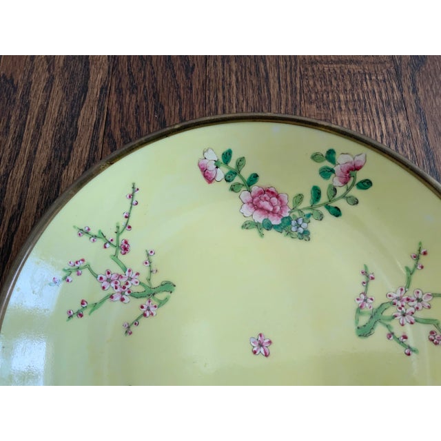 Japanese 1970s Japanese Porcelain Dish/ Catchall With Brass Trim For Sale - Image 3 of 10