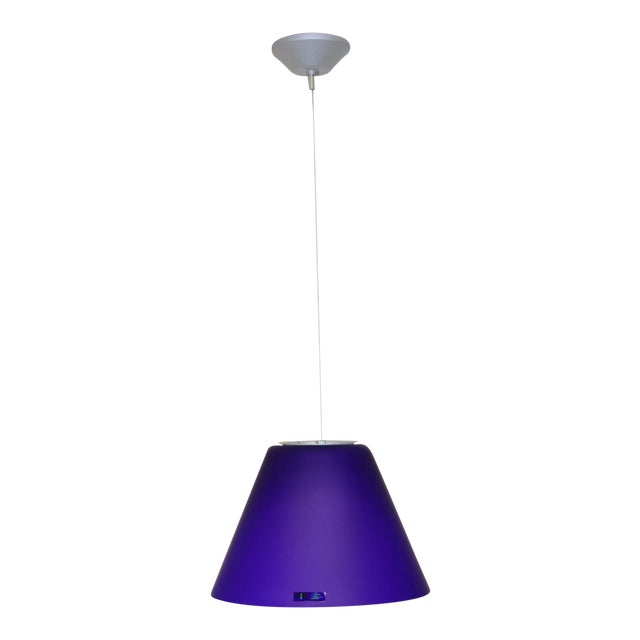 Mid-Century Modern Murano Blue Glass Pendant Lamp For Sale