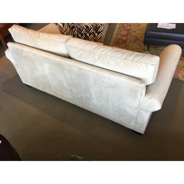 Pottery Barn Suede Sofa Chairish