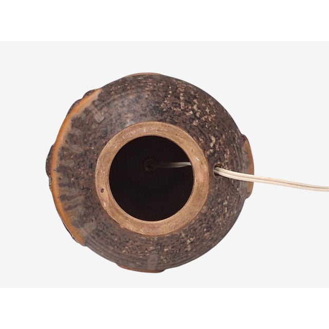 1960s Mid Century Modern Michael Andersen & Son, Table Lamp, Brown Stoneware For Sale - Image 12 of 12