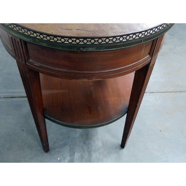20th Century Regency Style Leather Top Bouillotte Table For Sale - Image 11 of 13