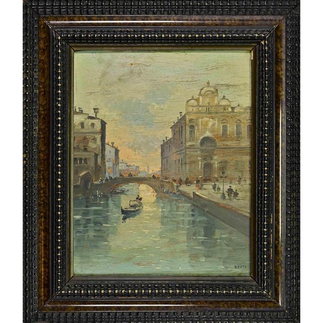 Alessandro Reati, View of Venice, 1800s, Oil on Panel, Framed For Sale - Image 4 of 4