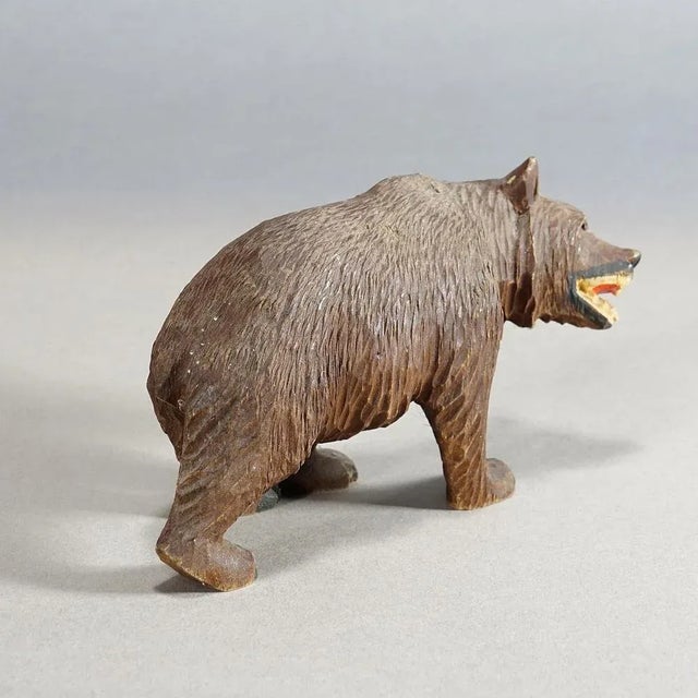 Vintage Wooden Strolling Bear, Brienz, 1950s For Sale - Image 3 of 8