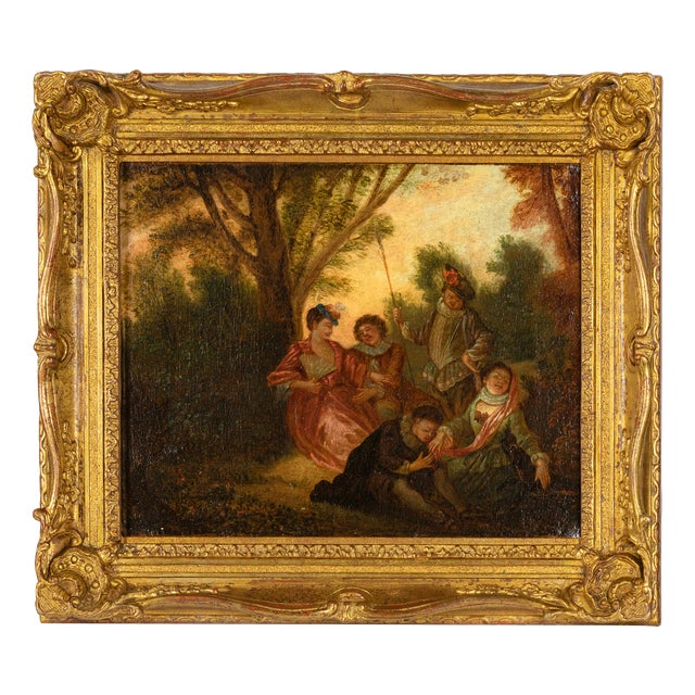 Philippe Mercier, Gallant Scene, 1700s, Oil on Canvas, Framed For Sale