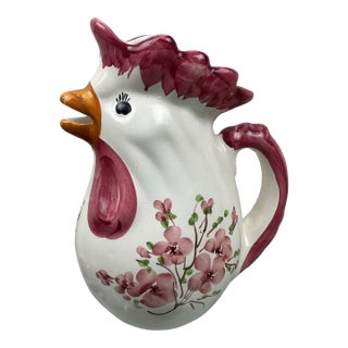 Vintage Vietri Italian Chicken/Rooster Pitcher For Sale