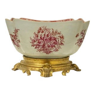 Late 18th Century Chinese Export Bowl With Doré Bronze Base For Sale