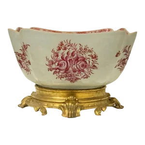 Late 18th Century Chinese Export Bowl With Doré Bronze Base